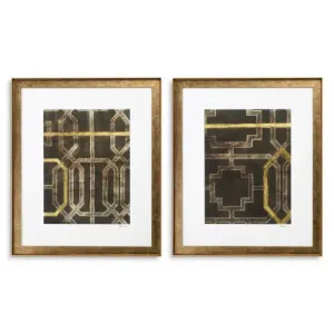 Luxus Druckset mit abstrakten Farbakzenten (2 Stk.) Vorderansicht von Luxury Group International