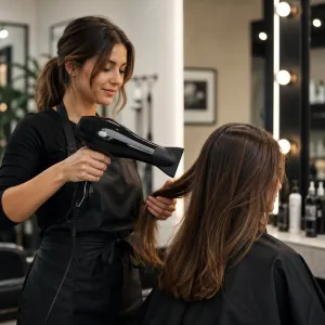 Luxury Professional Hotel Hair Dryer with Instant Cool Air Button & Removable Filter Lifestyle View by Luxury Group International