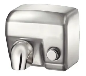 Luxury Push Button Hand Dryer with Anti-Vandal Stainless Steel Body by Luxury Group International