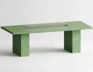 Luxury Rectangular Concrete Fire Pit Table for Modern Outdoor & Indoor Living by Luxury Group International