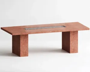 Luxury Rectangular Concrete Fire Pit Table for Modern Outdoor & Indoor Living by Luxury Group International