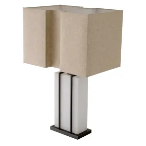 Lampe de Table Rectangulaire de Luxe avec Abat-jour en Lin – Éclairage Design Moderne Vue détaillée par Luxury Group International