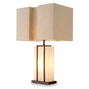 Lampe de Table Rectangulaire de Luxe avec Abat-jour en Lin – Éclairage Design Moderne par Luxury Group International