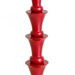 Luxury Red Sculptural Floor Lamp with Matching Drum Shade Detail View by Luxury Group International