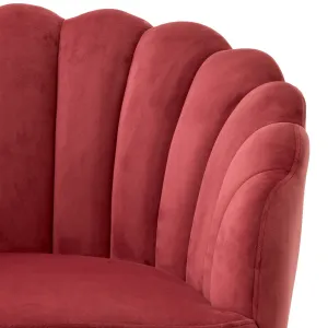Luxury Red Velvet Dining Chair with Black Metal Base - Luxury Hotel Furniture Detail View by Luxury Group International