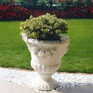 Luxury Rose Motif Garden Planter with Classical Urn Design - Luxury Planters Lifestyle View by Luxury Group International