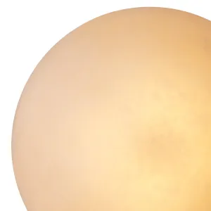 Luxury Round Alabaster Wall Sconce – Modern Ambient Designer Lighting Detail View by Luxury Group International