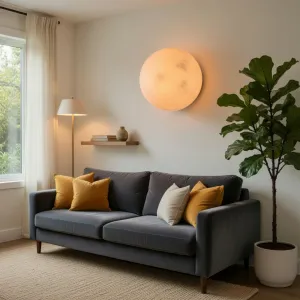 Luxury Round Alabaster Wall Sconce – Modern Ambient Designer Lighting Front View by Luxury Group International
