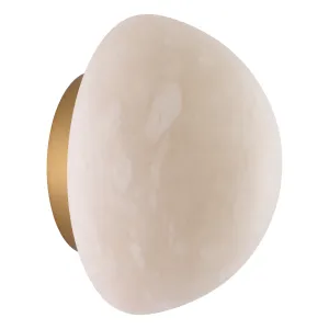 Luxury Round Alabaster Wall Sconce – Modern Ambient Designer Lighting Side View by Luxury Group International
