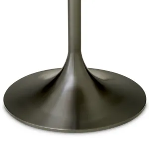 Tavolo da bar rotondo di lusso con piano in marmo bianco e base a piedistallo scultorea – 106,5 cm - Arredamento di lusso Vista dettaglio di Luxury Group International
