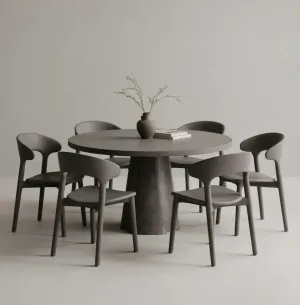 Luxury Round Black Dining Table – Modern Designer Pedestal Table Lifestyle View by Luxury Group International