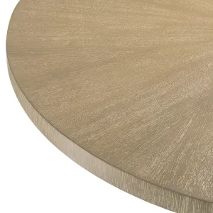 Luxus Runder Esstisch Eichenfurnier & Gebürstetes Messing 152 cm – Esszimmer- & Hotelausstattung Detailansicht von Luxury Group International