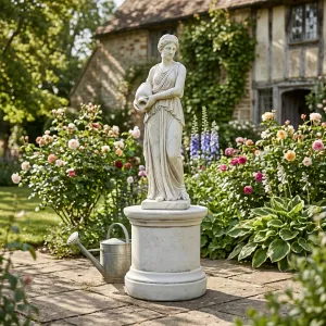 Luxus Runder Gartenpodest mit Geschichteter Kreisförmiger Basis – Gartendekoration Lifestyle-Ansicht von Luxury Group International
