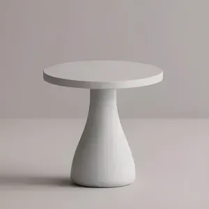 Table de luxe ronde en béton sur piédestal pour espaces intérieurs et extérieurs élégants par Luxury Group International