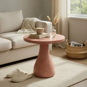 Luxury Round Pedestal Concrete Table for Elegant Indoor & Outdoor Spaces Lifestyle View by Luxury Group International
