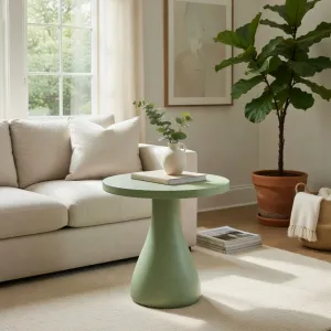 Luxury Round Pedestal Concrete Table for Elegant Indoor & Outdoor Spaces Lifestyle View by Luxury Group International