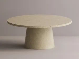 Luxury Round Pedestal Stone Dining Table for Indoor & Outdoor Living Spaces (L SIZE) by Luxury Group International