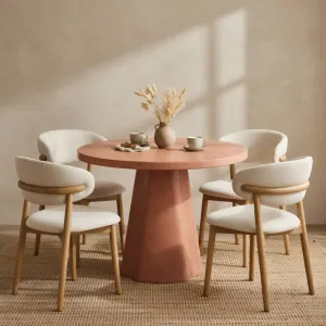Luxury Round Red Dining Table – Modern Designer Pedestal Table Lifestyle View by Luxury Group International