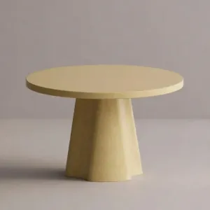Luxury Round Yellow Dining Table – Modern Designer Pedestal Table by Luxury Group International