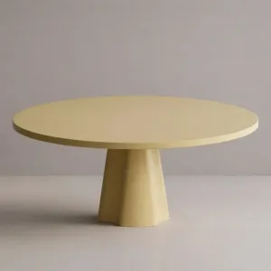 Luxury Round Yellow Dining Table – Modern Designer Pedestal Table by Luxury Group International