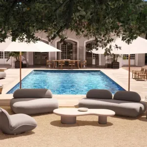 Luxury Living Room & Hotel Modular Sofa Beige 2-Piece - Living Room & Hotel Furniture Front View by Luxury Group International
