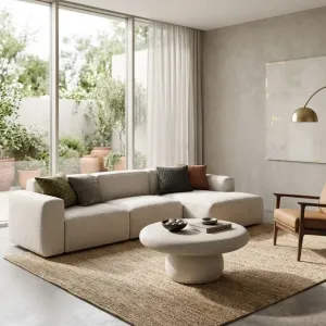 Luxus Skulpturaler Couchtisch mit modernem Sockeldesign Lifestyle-Ansicht von Luxury Group International