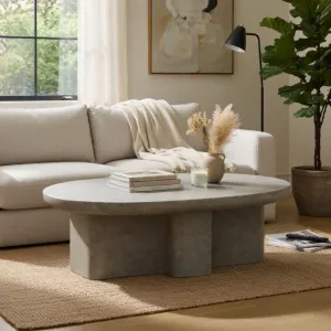 Table Basse Sculpturale en Béton de Luxe pour Espaces de Vie Contemporains Vue lifestyle par Luxury Group International
