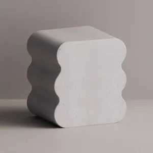 Luxury Designer Concrete Nightstand with Sculptural Modern Design by Luxury Group International
