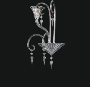 Luxury Sculptural Crystal Wall Lamp with Curved Glass Design & Decorative Pendants by Luxury Group International