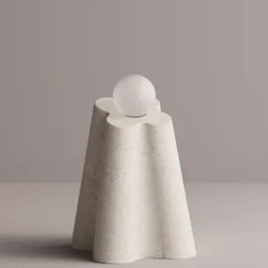 Luxury Sculptural Stoneware Floor Lamp with Hand-Blown Glass by Luxury Group International