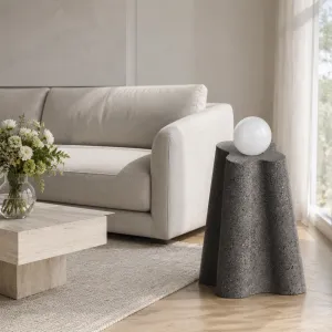 Luxury Sculptural Stoneware Floor Lamp with Hand-Blown Glass Lifestyle View by Luxury Group International