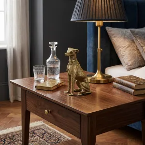 Luxury Seated Greyhound Bronze Sculpture with Sculpted Collar - Luxury Bronze Figure Lifestyle View by Luxury Group International