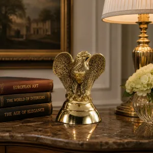 Luxury Spread-Wing Eagle Bronze Sculpture on Bell-Shaped Pedestal - Luxury Bronze Figure Lifestyle View by Luxury Group International