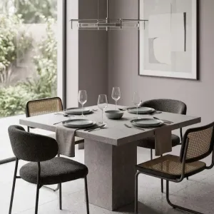 Mesa Pedestal Cuadrada de Concreto de Lujo para Uso Interior y Exterior Vista lifestyle por Luxury Group International
