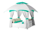 Luxus Quadratische Outdoor-Pavillon-Lounge mit Sichtschutzvorhängen von Luxury Group International