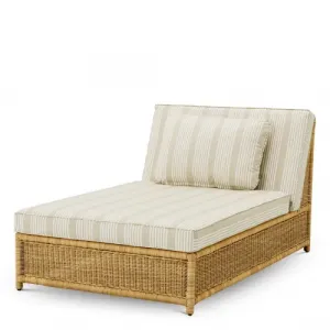 Letto da giorno modulare da esterno in tessuto a righe di lusso Vista frontale di Luxury Group International