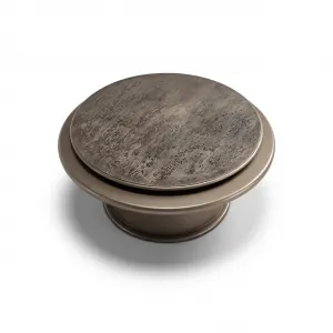 Luxury Taupe Adjustable Round Coffee Table with Rotating Textured Top - Luxury Coffee Table Top View by Luxury Group International