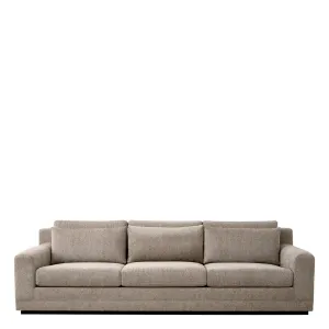 Luxury Taupe Upholstered 3-Seater Sofa with Deep Cushions - Luxury Hotel Furniture Front View by Luxury Group International
