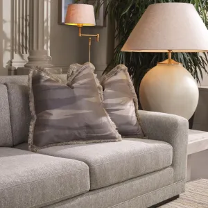 Luxury Taupe Upholstered 3-Seater Sofa with Deep Cushions - Luxury Hotel Furniture Lifestyle View by Luxury Group International
