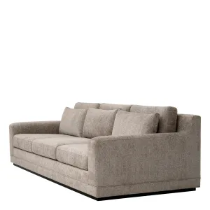 Luxury Taupe Upholstered 3-Seater Sofa with Deep Cushions - Luxury Hotel Furniture Side View by Luxury Group International