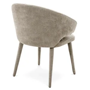 Poltrona da Pranzo Imbottita di Lusso Taupe con Schienale Curvo - Mobili di Lusso per Hotel Vista posteriore di Luxury Group International