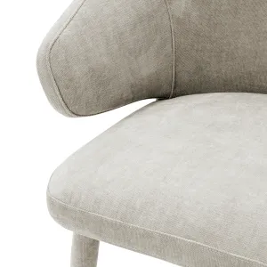 Poltrona da Pranzo Imbottita di Lusso Taupe con Schienale Curvo - Mobili di Lusso per Hotel Vista dettaglio di Luxury Group International