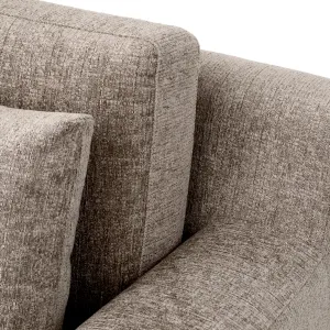 Fauteuil Lounge Luxueux Taupe Rembourré avec Base Noire - Mobilier de Luxe pour Hôtels Vue détaillée par Luxury Group International