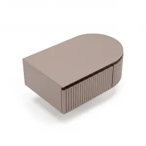 Luxury Taupe Wall-Mounted Nightstand with Fluted Curved Front - Luxury Nightstand Top View by Luxury Group International
