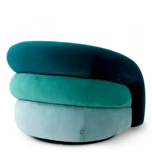 Luxury Teal Velvet Lounge Chair 91 cm - Living Room & Hotel Furniture - Luxury Furniture Back View by Luxury Group International