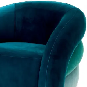Luxury Teal Velvet Lounge Chair 91 cm - Living Room & Hotel Furniture - Luxury Furniture Detail View by Luxury Group International