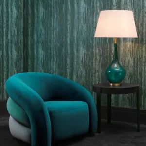 Luxury Teal Velvet Lounge Chair 91 cm - Living Room & Hotel Furniture - Luxury Furniture Lifestyle View by Luxury Group International
