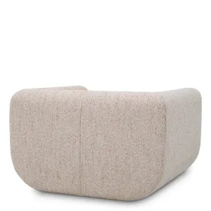 Luxuriöser Texturierter Beiger Lounge-Sessel mit Geschwungenem Design 112 cm Rückansicht von Luxury Group International