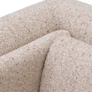 Luxuriöser Texturierter Beiger Lounge-Sessel mit Geschwungenem Design 112 cm Detailansicht von Luxury Group International