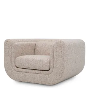 Luxuriöser Texturierter Beiger Lounge-Sessel mit Geschwungenem Design 112 cm Vorderansicht von Luxury Group International